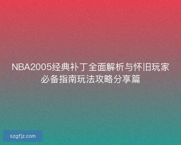 NBA2005经典补丁全面解析与怀旧玩家必备指南玩法攻略分享篇